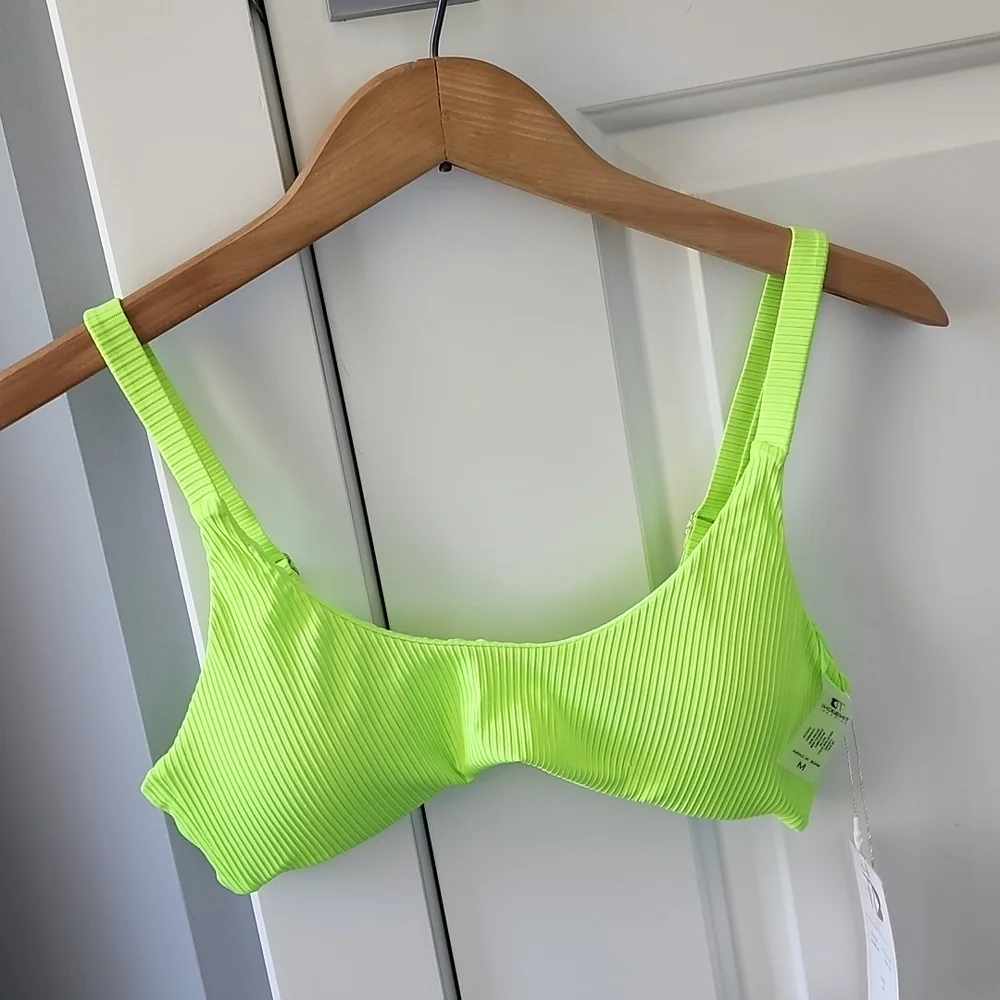 NWT....Tini Bikini neon green bikini top!